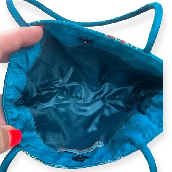 Kimera Turquoise Blue Colorful Designs Small Purse - Picture 3 of 8